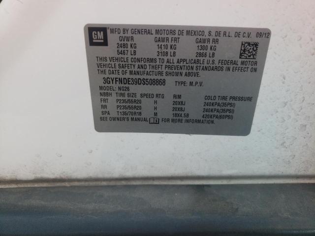 3GYFNDE39DS508868 - 2013 CADILLAC SRX PERFOR 白色 照片 10