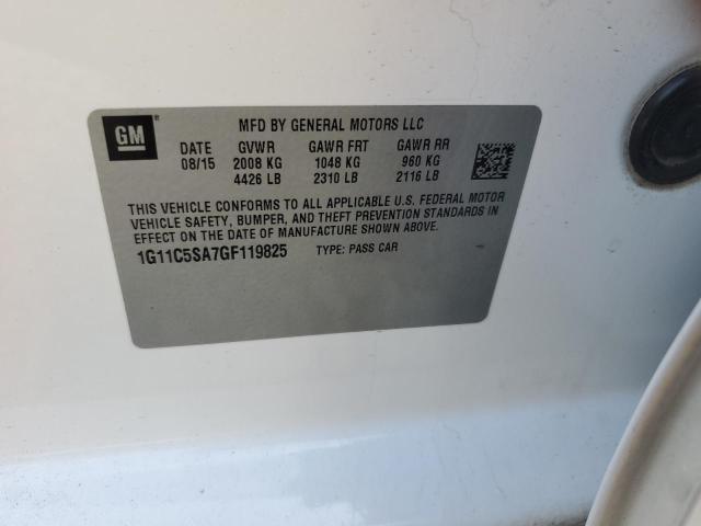 1G11C5SA7GF119825 - 2016 CHEVROLET MALIBU LIM 白色 照片 10