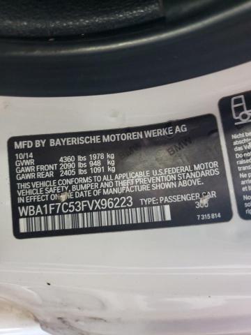 WBA1F7C53FVX96223 - 2015 BMW 228 XI WHITE photo 10