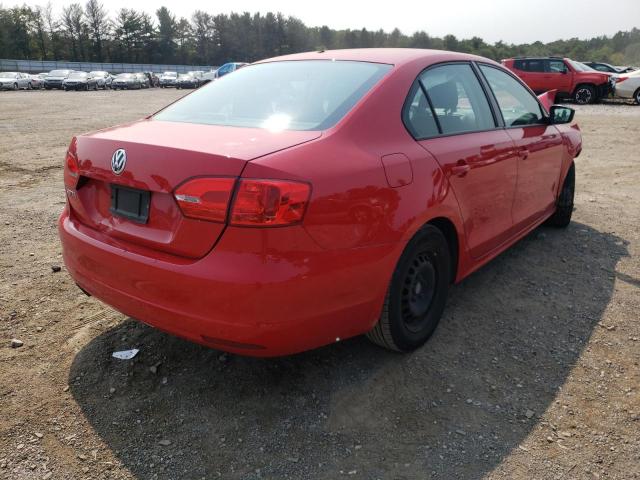 3VW2K7AJ9DM295943 - 2013 VOLKSWAGEN JETTA BASE RED photo 4