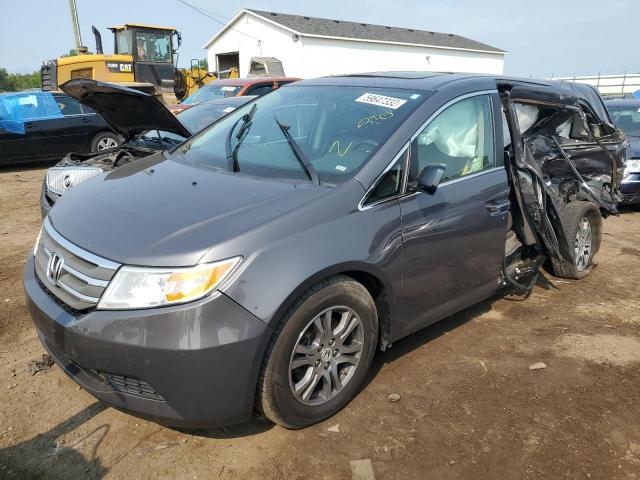 5FNRL5H67DB033783 - 2013 HONDA ODYSSEY EX GRAY photo 2