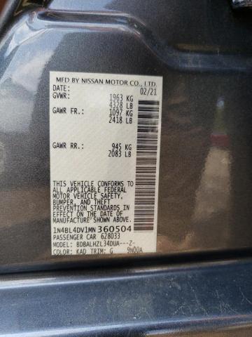 1N4BL4DV1MN360504 - 2021 NISSAN ALTIMA SV  photo 10