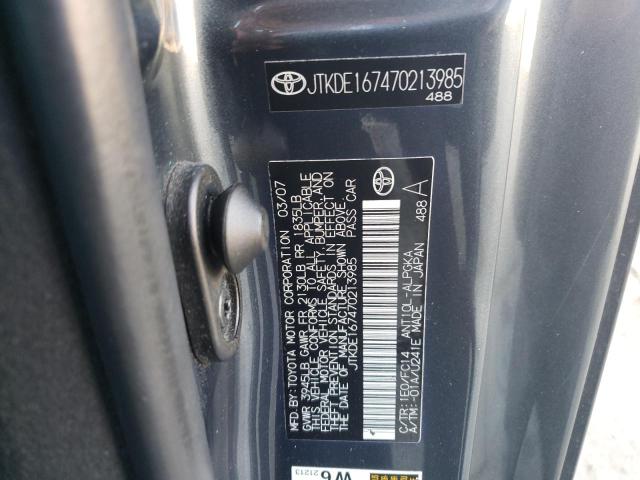 JTKDE167470213985 - 2007 TOYOTA SCION TC 灰色 照片 10