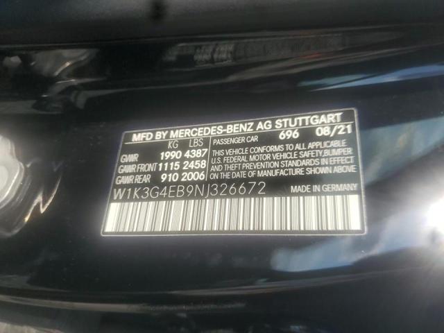 W1K3G4EB9NJ326672 - 2022 MERCEDES-BENZ A 220 BLACK photo 10