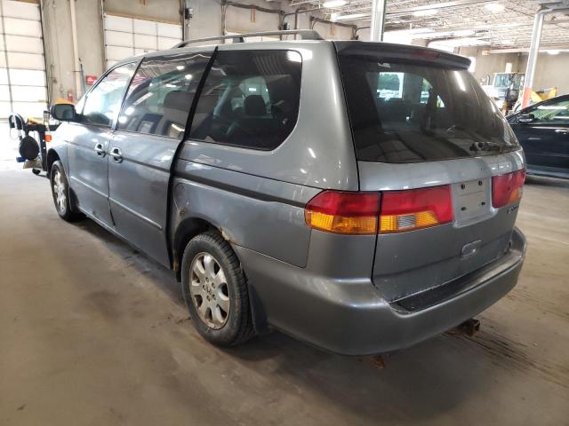 2HKRL18922H521220 - 2002 HONDA ODYSSEY EX BLUE photo 3