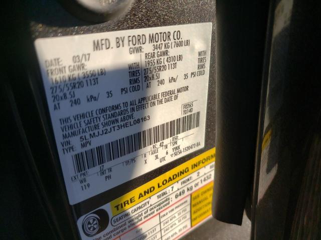 5LMJJ2JT3HEL08163 - 2017 LINCOLN NAVIGATOR 灰色 照片 10