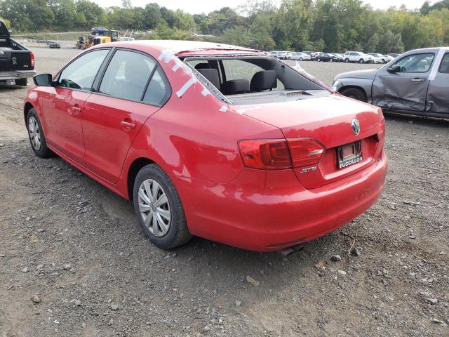 3VW1K7AJ7EM427384 - 2014 VOLKSWAGEN JETTA BASE RED photo 3