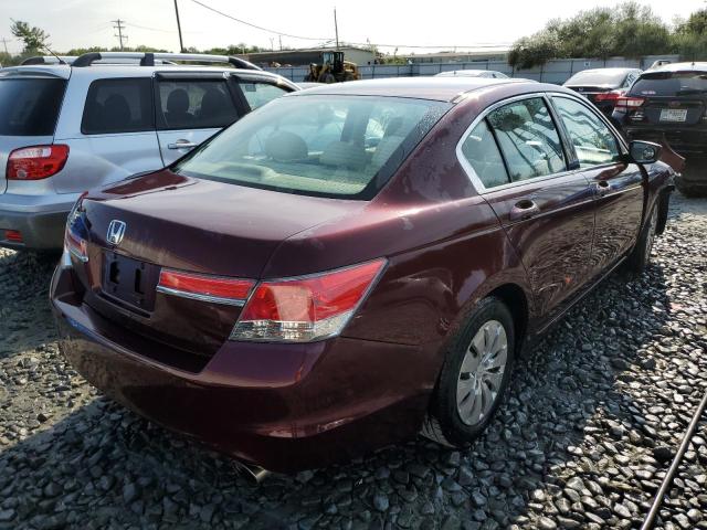 1HGCP2F30BA077018 - 2011 HONDA ACCORD LX BURGUNDY photo 4