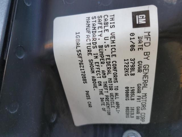 1G8AL55F76Z172885 - 2006 SATURN ION LEVEL Boz foto 10