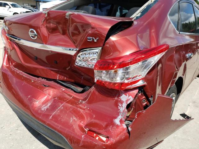 3N1AB7APXFY244114 - 2015 NISSAN SENTRA SV RED photo 9