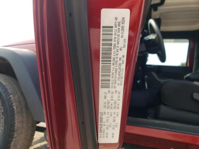 1C4AJWAG4DL601304 - 2013 JEEP WRANGLER S RED photo 10