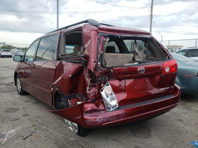 5TDZK23C38S204965 - 2008 TOYOTA SIENNA CE RED photo 3