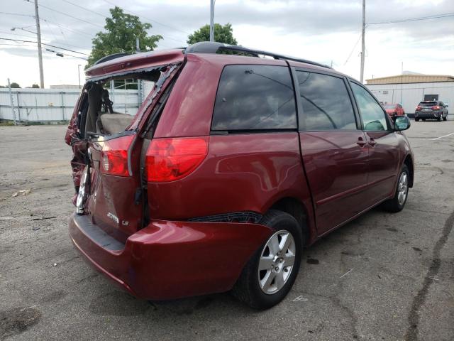 5TDZK23C38S204965 - 2008 TOYOTA SIENNA CE RED photo 4