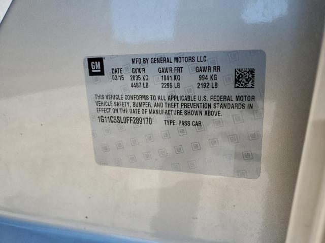 1G11C5SL0FF289170 - 2015 CHEVROLET MALIBU 1LT 金色 照片 10