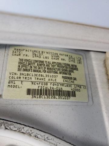 3N1BC13E28L351037 - 2008 NISSAN VERSA S WHITE photo 10