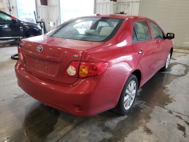 2T1BU4EE3AC358371 - 2010 TOYOTA COROLA RED photo 4