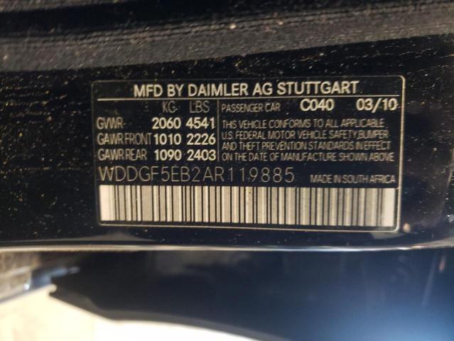 WDDGF5EB2AR119885 - 2010 MERCEDES-BENZ C300 BLACK photo 10