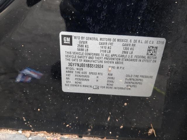 3GYFNJE61BS512824 - 2011 CADILLAC SRX PERFOR 黑色 照片 10