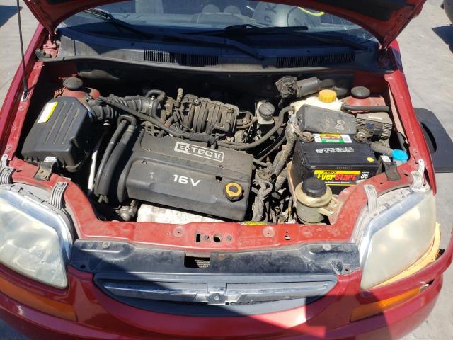 KL1TD66647B780719 - 2007 CHEVROLET AVEO BASE RED photo 7