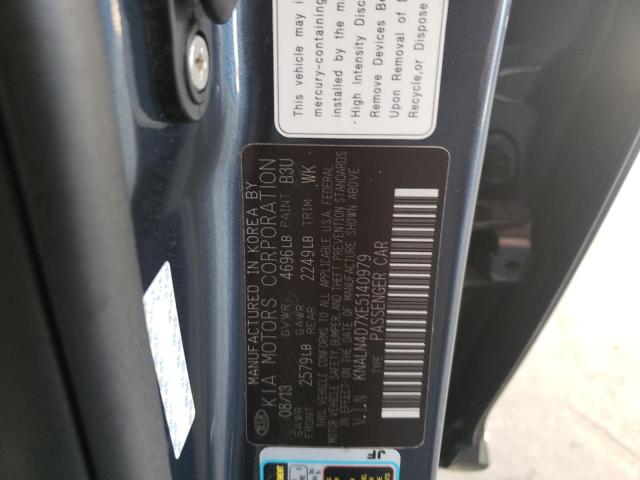 KNALN4D7XE5140979 - 2014 KIA CADENZA PR BLUE photo 10