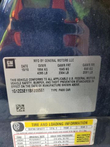 1G1ZC5E11BF209561 - 2011 CHEVROLET MALIBU 1LT 蓝色 照片 10