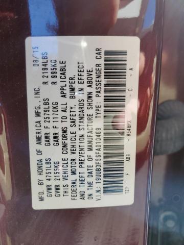 19UUB3F56FA010469 - 2015 ACURA TLX TECH RED photo 10