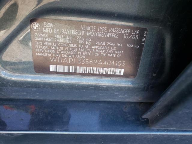 WBAPL33589A404103 - 2009 BMW 335 XI  photo 10