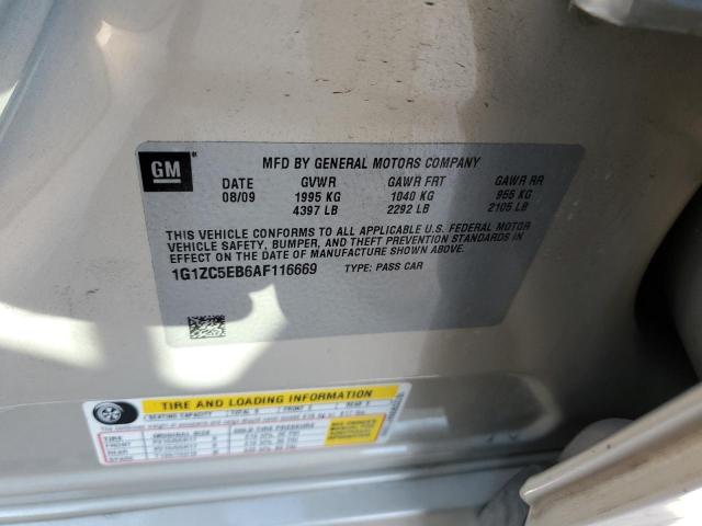 1G1ZC5EB6AF116669 - 2010 CHEVROLET MALIBU 1LT 银色 照片 10