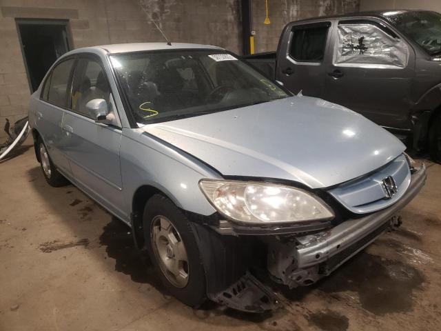 JHMES95645S014592 - 2005 HONDA CIVIC HYBR BLUE photo 1