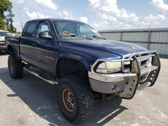 1B7GG2ANXYS710250 - 2000 DODGE DAKOTA QUA BLUE photo 1