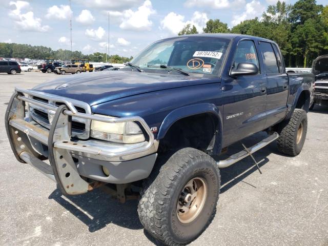 1B7GG2ANXYS710250 - 2000 DODGE DAKOTA QUA BLUE photo 2