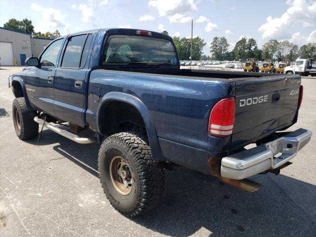 1B7GG2ANXYS710250 - 2000 DODGE DAKOTA QUA BLUE photo 3