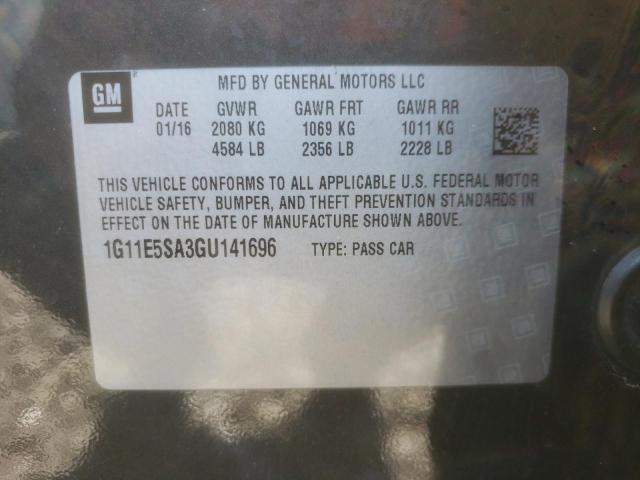 1G11E5SA3GU141696 - 2016 CHEVROLET MALIBU LIM 灰色 照片 10