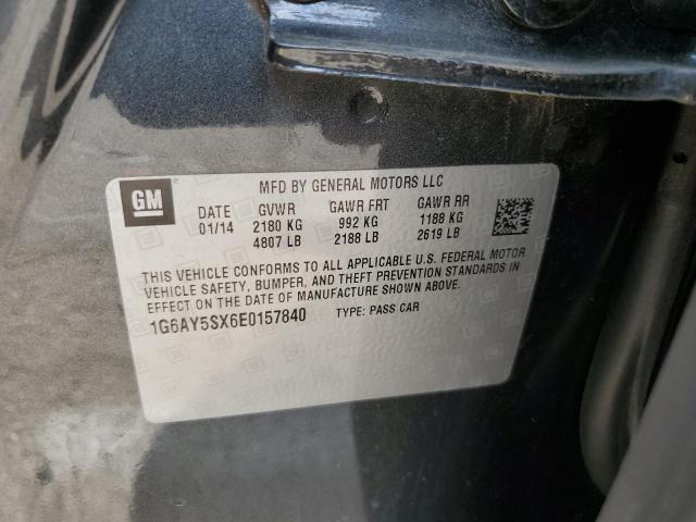 1G6AY5SX6E0157840 - 2014 CADILLAC CTS PERFOR GRAY photo 10