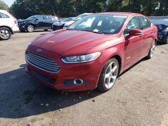 3FA6P0LU4DR225263 - 2013 FORD FUSION RED photo 2