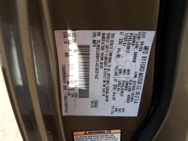 5LMEU88H14ZJ02162 - 2004 LINCOLN AVIATOR 灰色 照片 10