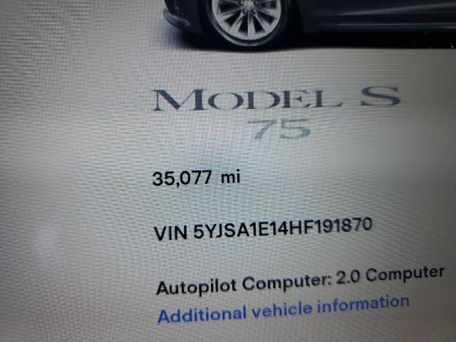 5YJSA1E14HF191870 - 2017 TESLA MODEL S ნაცრისფერი ფოტო 8