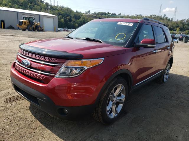 1FM5K8F89FGB38143 - 2015 FORD EXPLORER L BURGUNDY photo 2