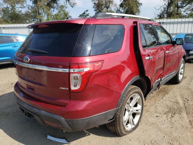 1FM5K8F89FGB38143 - 2015 FORD EXPLORER L BURGUNDY photo 4