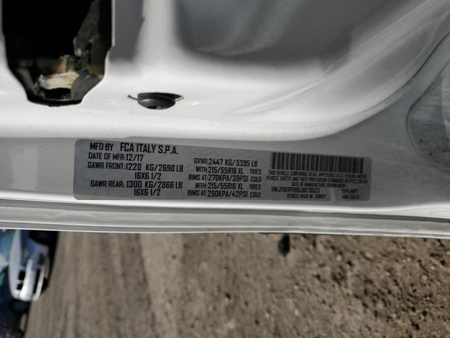 ZFBERFBB8J6K76523 - 2018 RAM PROMASTER WHITE photo 10