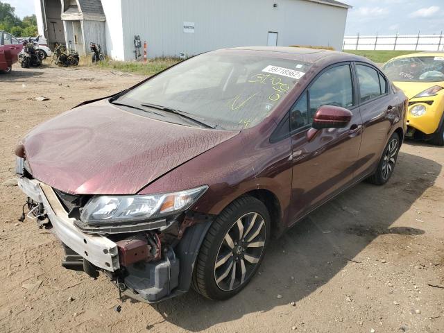 19XFB2F90FE097349 - 2015 HONDA CIVIC EXL Tünd qırmızı foto 2