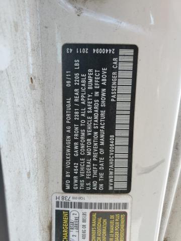 WVWBW7AH0CV006408 - 2012 VOLKSWAGEN EOS KOMFOR თეთრი ფოტო 10