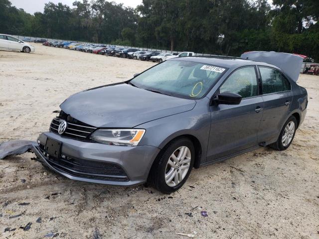 3VW2K7AJ9FM241769 - 2015 VOLKSWAGEN JETTA BASE GRAY photo 2