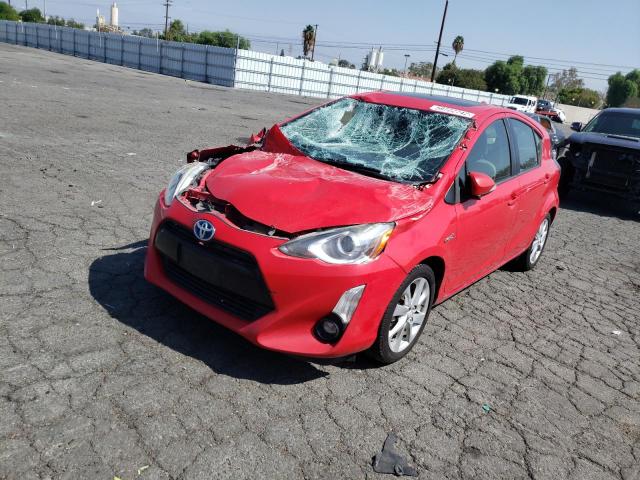 JTDKDTB34F1094005 - 2015 TOYOTA PRIUS C RED photo 2