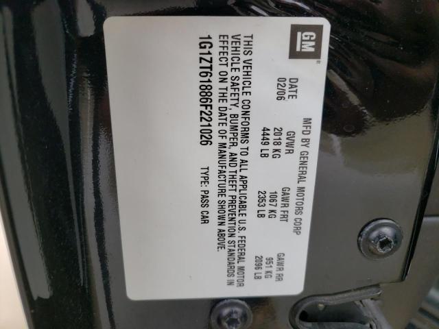 1G1ZT61886F221026 - 2006 CHEVROLET MALIBU MAX 黑色 照片 10