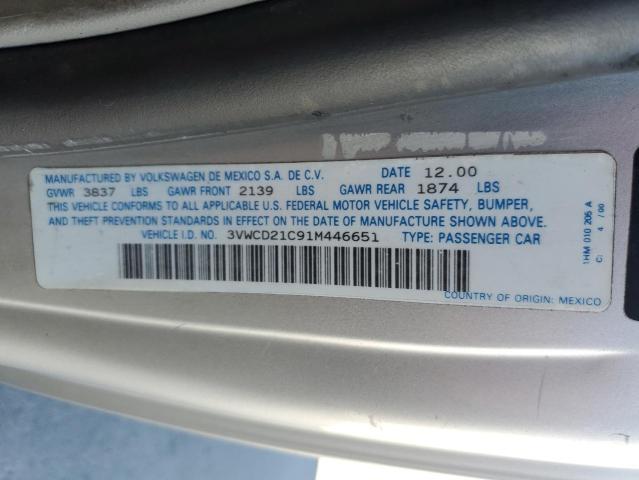 3VWCD21C91M446651 - 2001 VOLKSWAGEN NEW BEETLE 银色 照片 10