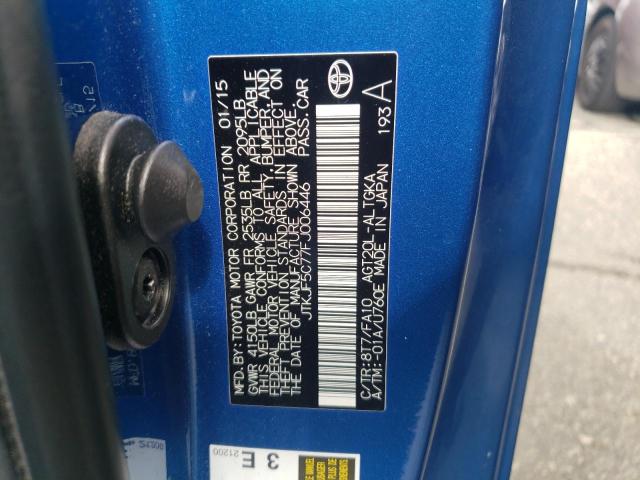 JTKJF5C77FJ006446 - 2015 TOYOTA SCION TC BLUE photo 10