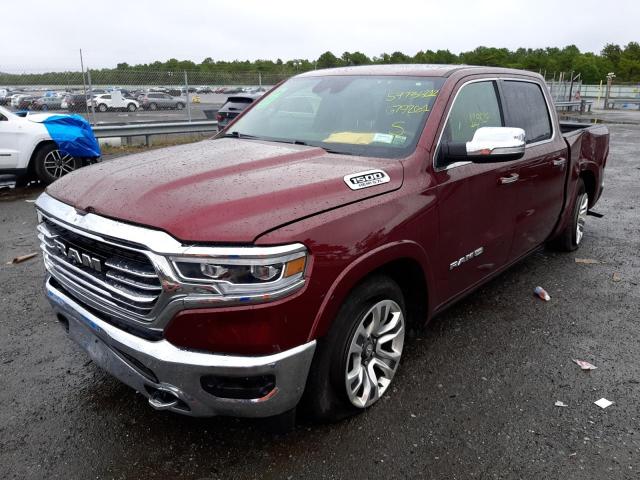 1C6SRFKT4KN679261 - 2019 RAM 1500 LONGH MAROON photo 2