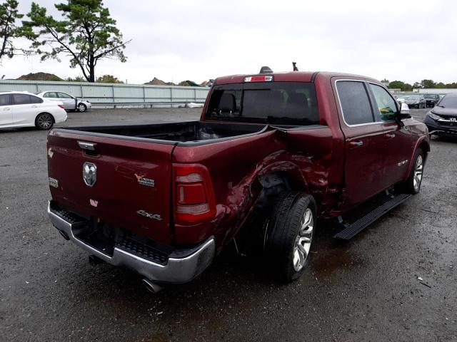 1C6SRFKT4KN679261 - 2019 RAM 1500 LONGH MAROON photo 4