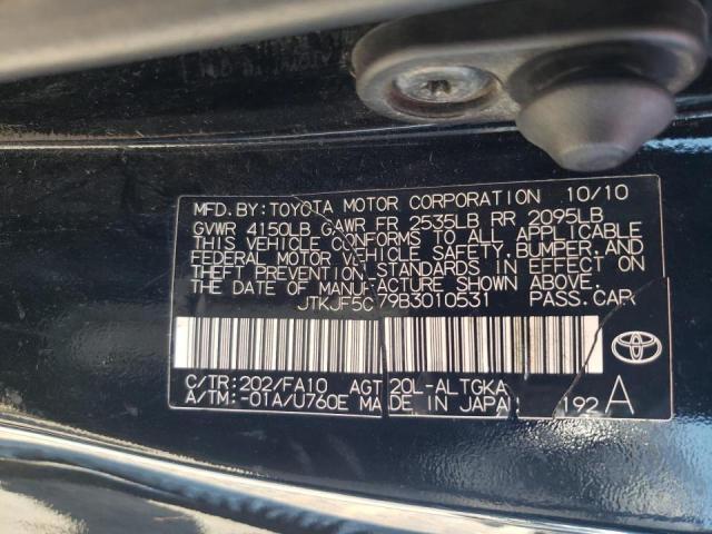 JTKJF5C79B3010531 - 2011 TOYOTA SCION TC შავი ფოტო 10